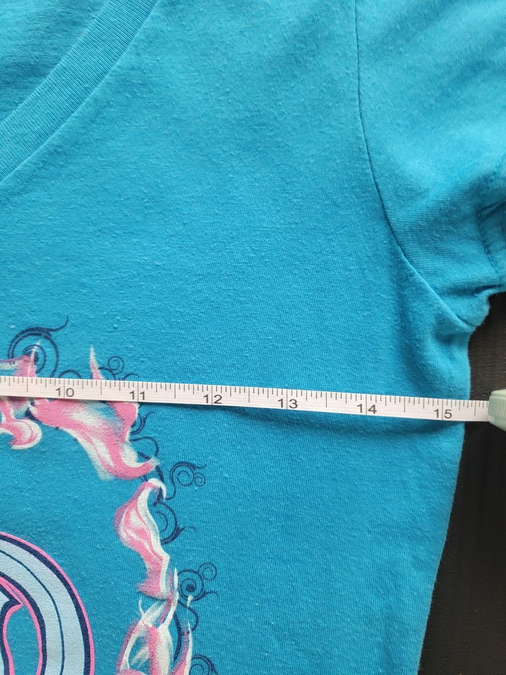 Harley-Davidson Turquoise Short Sleeve Tee with Pink Accent Graphic - Picture 4 of 5